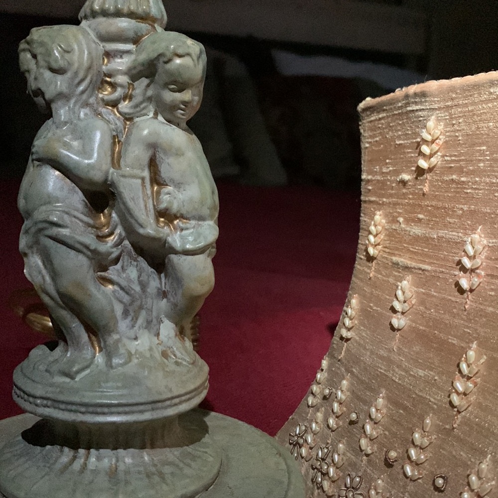 Early 1900”s lamp with shade.